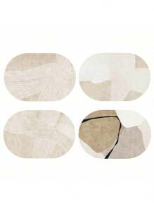 New Nordic Style Luxury Oval PU Placemat, High-End Waterproof Oil-Proof Heat-Resistant Dining Table Mat