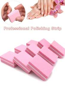 10/50pcs Mini Nail Polisher High Elastic Sponge Mini Tofu Shaped Double-Sided Nail Polisher And Polisher, Odorless, 100pcs/50pcs/20pcs, Suitable For Women, Families And Beauty Salons.