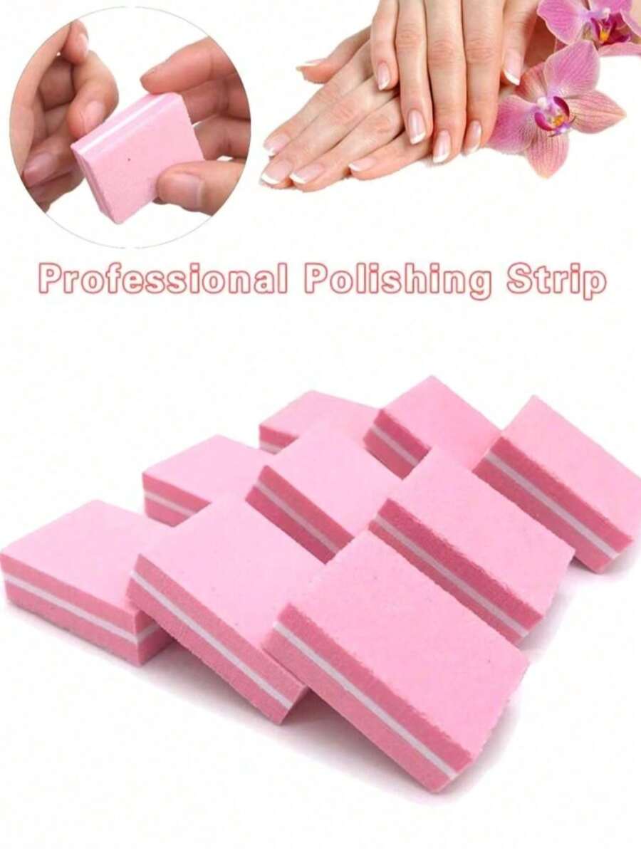 10/50pcs Mini Nail Polisher High Elastic Sponge Mini Tofu Shaped Double-Sided Nail Polisher And Polisher, Odorless, 100pcs/50pcs/20pcs, Suitable For Women, Families And Beauty Salons.