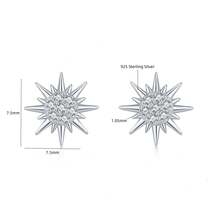 1 Pair 925 Silver Elegant Tiny Sunflower Stud Earrings, Sparkling Fashionable Versatile, Suitable For Women Casual Daily Wear - Sun - View 8