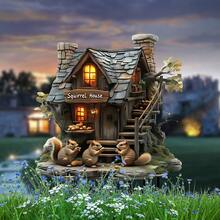 3D akrylowy komin wiewiórki domek wystrój, zewnętrzny ogród trawnik doniczka doniczka ozdoba palik