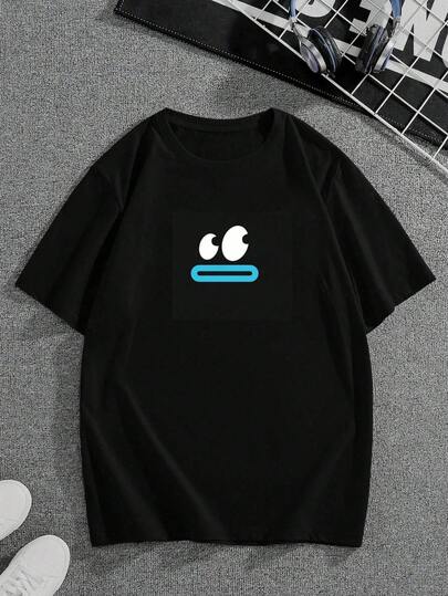 青少年时尚帅气纽约字母印花创意轻薄舒适短袖T恤夏季几何NYK图案