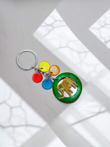Handmade Natural Coconut Shell Key Chain, Minimalist Creative Design, Unique Vintage Decoration