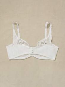 Damen Große Größen einfarbige BHs, ultraleichte Spitze sexy BHs mit Bügel, französisch elegante BHs mit voller Abdeckung und guter Stütze
