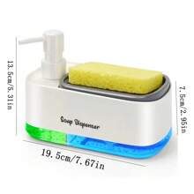 1 Piece Kitchen Tool Hand And Dish Soap Dispenser Set, 2 In 1 Kitchen Sink Countertop Soap Pump Dispenser, Kitchen Double Soap Dispenser Sponge Rack, 3 In 1 Countertop Soap Dispenser, Suitable For Sink, With Sponge Rack, Double Dish Soap Dispenser With Dishcloth Rack, Kitchen Sink Dispenser With Tray, 5 In 1 Kitchen Sink Countertop Organizer