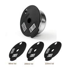 Cápsulas reutilizables de acero inoxidable Tassimo con 4 tapas de silicona negra y pisón compatibles con la máquina Bosch Tassimo, de regreso a la escuela