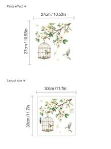 mama look 1 pièce Trou de regard 3D classique et amusant de chien naïf, grenouille souriante adorable fleur de lotus, papillon, rose tennis faux perles, cage d'oiseau de branche d'arbre fleur, autocollant mural décoratif pour salle de bain, papier peint PVC amovible