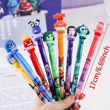Sanrio 1-9pcs/(Random Style) Brain Agent Team Typesetting Agent Erasable Neutral Pen Cartoon Eraser Crystal Blue Pressure Pen Learning Stationery Supplies Back To School