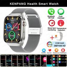 2025 新款男士健康智能手表，2.04 英寸（6.35 厘米）AMOLED 屏幕，ECG、PPG、心率、血压、尿酸监测、睡眠监测智能手表，具有无线通话、语音助手、信息提醒功能，配备 530mAh 超大容量电池，适用于 Android/iOS 女士健身追踪器智能手表，不错的礼物 - 彩色 - 查看 19