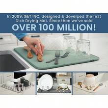 S&INC.Dish Drying, 16" X 18", Absorbent Microfiber Kitchen Counter, Dish Drying Pad Dishes, Utensils, Pots And Pans, Large, Charcoal - Stockinette - View 4