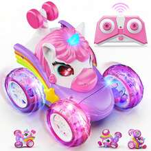 360° Unicorn Small Remote Control Stunt Car, 4WD Stunt Spin Remote Control Car, Double-Sided Remote Control Car With LED Lights, 2.4GHz Electric Toy Car, Christmas Birthday New Year Gifts - Multicolor - View 13