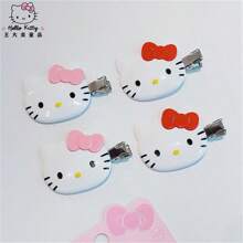 Sanrio (Authorized) New Sanrio 2 Pieces KT Metal Hair Clip - Cartoon Hair Clip Accessories, Headband, Anime Style Hair Ring, Gift For Sanrio Fans, Very Stylish Hair Clip, Suitable For Wearing In Various Occasions