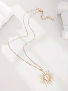 1 stuk uniek ontwerp mode kristallen maan, zon, ster hanger ketting, elegante veelzijdige kraag ketting, geschikt voor vrouwen voor dagelijks gebruik en feestaccessoires, cadeau