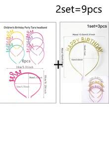 6pcs/Set Random Color Mixing Children's Cute Princess Sweet Hair Band, Plastic CrownHeadband Children's Dress Up Girls Candy Color Headband Party Crown, Idealchoice For Gifts - Multicolor - View 3