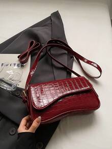 New Versatile Simple & Practical Shoulder Bag - Burgundy - View 8