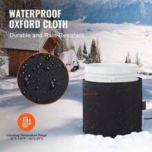 Metal Drum Heater, 250 Watt, Pail Heating Band For 5 Gallon Barrel, 0-145℉ Adjustable With Independent Thermostat, Waterproof Oxford Fabric High Efficiency Grease Keg Heater, FCC Listed - US A Type Plug(110-127V) - View 5