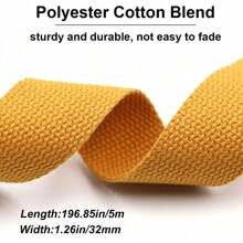 1 pieza 5M*32MM/5M*25MM Cinta de poliéster de colores, cinta portátil, cinta para mochilas, accesorios para confección de bolsas, tela DIY de decoración navideña, cinta de poliéster DIY, cinta de correa de mochila