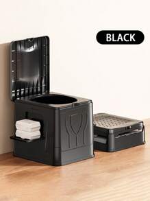 1Pc Camping Toilet, Portable Toilet For Adults, 14'' Camping Toilet With Lid, Camp Toilet With Holder, Portable Potty For Camping, Hiking, RoadTrip, Car, Tent, Truck Drivers