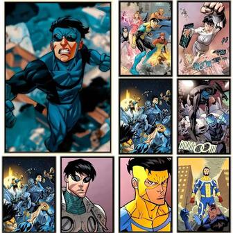 1pc/3PCS Wall Arts Posters Optional Frame Game Invincible Poster Art Wall Mural Decoration Game Room Decoration Gift Kawaii HD Painting Cat Car Frameless/Framed Canvas Art