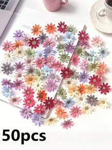 100pcs Artificial Silk Flower Decor Accessories For Headpieces, Wedding Corsage DIY Crafts