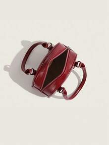 2026 Spring/Summer New Cute Mini Handbag, Crossbody Bag, Shoulder Bag, Bowling Bag, Crossbody Bag, Small Square Bag Business Women's Leisure Fashion Daily Commuter Bag, Suitable For Work, Shopping, Dating, Travel, College Students, Women's Bag, Daily Use - Burgundy - View 7