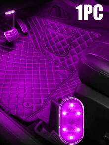 EIGIIS 1/2pcs Wireless Car Interior LED Lights, 6 High Brightness LED Beads, Portable USB Rechargeable, 5 Color Options - Multicolor - View 11