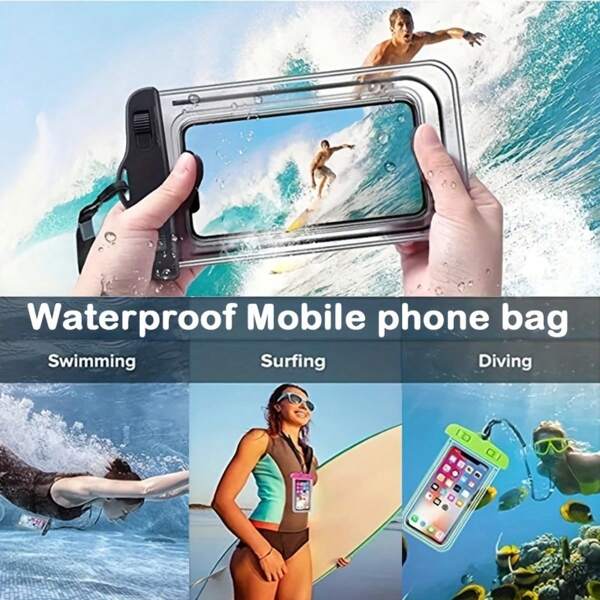 1 pezzo Custodia impermeabile trasparente per cellulare per uomo e donna - touchscreen per nuotare, borsa impermeabile per cellulari fino a 6 pollici per il mare, ideale per surf, nuoto, immersioni e kayak all'aperto!