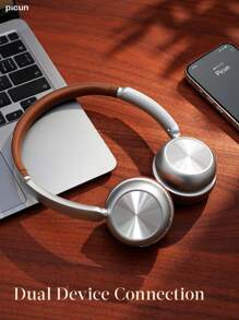 Picun Picun R2 Wireless Headphone, Wireless V5.4 For Stability & Speed Of Connection, Dual Connection, Smart App Control, Anti-Leakage Mode, Soft & Ergonomic Design, 100Hrs Long Battery Time, Stylish Vintage Appearance