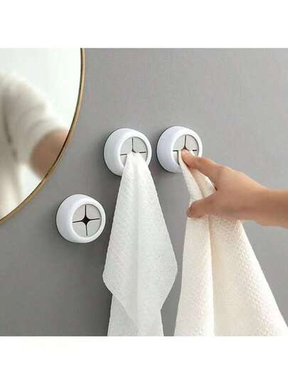 1 创意毛巾钩浴室毛巾架厨房毛巾架自粘挂钩悬挂收纳挂架浴室架厨房架免打孔毛巾架。