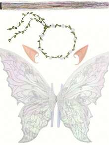 1pc Adult Fairy Costume Set With Headpiece, Metallic Hair Band, Magic Wand, Ears - Butterfly Wings, Suitable For Role Play, Party In 7 Color Options Halloween - Multicolor - View 21