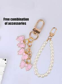 Elegant Bow Pendant With Pearl Pendant, Keychain Accessories Cute Keychain, Girls Wallet Bag Accessories, Perfect For Phone Cases, Cameras, Bags And Keychains,Going Out Clothing Accessories, Party Accessories, Gifts, Souvenirs,Gifts For Friends, Family, Girlfriends,Mother's Day Gift