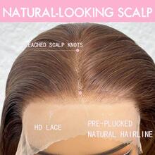 36 Inch Chocolate Brown Glueless Straight Wig, 13x4, 13x6, 4x4, 5x5 High Definition Lace Front Wig, Easy To Wear, 200% Density, High Definition Lace Front Wig, Suitable For Women, 28, 30, 32 Inch Mixed Hair - Brown - View 3