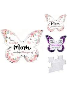 1pc Acrylic Decorative Plaque, Unique Birthday Gift For Mom, Grandma, Graduation Gift For Daughter, Acrylic Puzzles, Wedding Anniversary Card, Desk Decor
