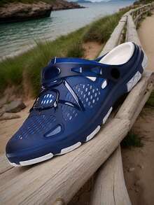 Herren Clogs Sommersandalen für Herren, Lässig Sandalen für draußen, Mesh Sandalen Schuhe für Herren mit rutschfester dicker Sohle, Schaumstoff Sommer Hausschuhe