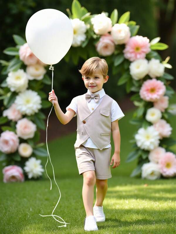 Nuevo traje de caballero pequeño elegante para niños en temporada de bodas, conjunto formal de fiesta con blazer, uso formal para cumpleaños y eventos de moda para niños