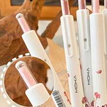 1 boîte de 6 stylos à bille rétractables à motif de fleurs de rose, encre noire, séchage rapide, haute capacité d'écriture pour les étudiants à la rentrée scolaire