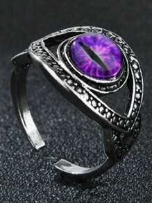 1 Pc Vintage Gothic Men's Punk Colorful Evil Eye Rings For Men Women Fashion Demon Dragon Ring Male Jewelry Accessories Gifts