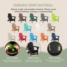 Westintrends Outdoor Folding HDPE Adirondack Chair, Patio Seat, Weather Resistant - màu đen - Xem 6