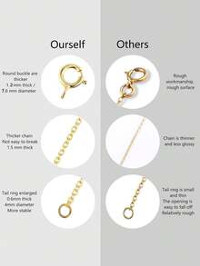 3/1 件弹簧扣不锈钢项链延长项链延长尾链，不锈钢镀金适用于项链/手链/手镯等，用于 DIY 珠宝（金色/银色） - 彈簧扣多段延長鏈 - 查看 5