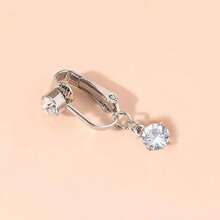 Fake Belly Piercing Fake Belly Ring For Women Fake Belly Button Piercing Clip On Belly Button Rings Fake Navel Ring Non Piercing Faux Belly Piercing Jewelry Dangle Non Piercing Fake Belly Piercing Jewelry, Clip On Earrings Non - Piercing Ears Cuff Set Stainless Steel Silver Gold CZ Fake Helix Cartilage Clip On Wrap Earrings Set For Women Non - Piercing Adjustable Ear Clip Without Ear Hole