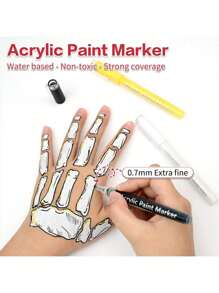 12 Colors Temporary Tattoo Markers, Skin-Friendly Washable Face & Body Painting Kits, Templates & Art Supplies, Fashion Gifts Suitable For Girls, Boys, Adults, Teenagers - Popular Presents For Youths & Children Back To School
