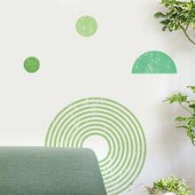 Boho Art Geometric Circle & Semi-Circle Surface & Line Abstract Art Wall Sticker, Plastic Waterproof, Detachable, Self-Adhesive, Easy Peel And Stick, Removable Abstract-Theme Home Art Decor