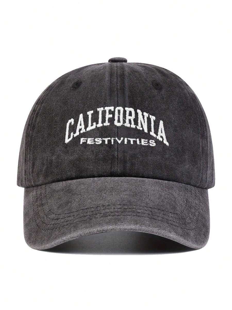 1 Washed Baseball Cap - Embroidered Baseball Cap With Animal Logo, Comfortable And Breathable Neutral Truck Cap, Retro And Suitable For Outdoor Leisure