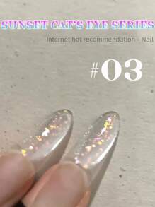 10ml Spring Summer Nails Hot Style Non-Gray Universal White Cat Eye Gel Nail Polish 2025 New Style Super Flash White Glass Bead Nail Art Nail Supplies