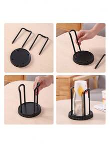 Simple Round Disposable Paper Cup Holder, Sturdy And Durable Paper Cup Organizer, Efficient Storage, Disposable Paper Cup Dispenser, Multi-Functional Cup Holder, Home Coffee/Tea Cup Rack, Household Kitchen Supplies - Multicolor - View 10