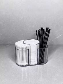 Qtip Holder Dispenser, 3-Compartment Swab Holder, Bathroom Storage Jar, Makeup Pad Organizer For Bathroom Vanity Top Storage - Multicolor - View 11