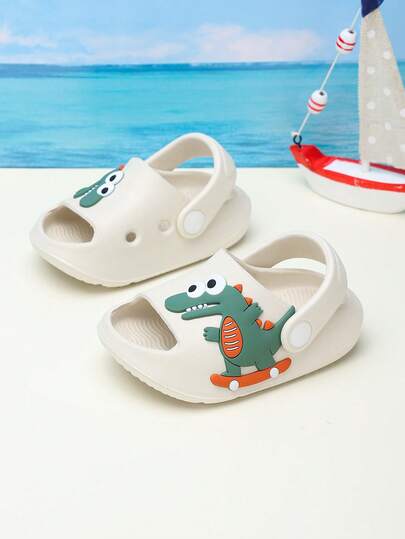 1 Pair Baby Animal Pattern Breathable Non-Slip Slip-On Beach Sandals, Outdoor Slippers