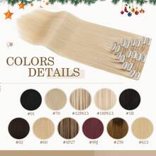 Seamless Thick 110G-170G Clip In Remy Human Hair Extensions Double Weft 8PCS 18Clips Full Head Easy To Install 10-24" #24 Natural Blonde - #24 Natural Blonde - View 5