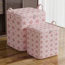 Foldable Large Capacity Clothes Storage Bags Cherry Blossom Pattern Storage Bins Closet Organizers Dust-Proof Moving Bag - Multicolor - View 3