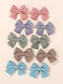 bilicaca 10Pcs/Set New Cute Ribbon Bowknot Hair Clips For Kids Handmade Baby Girls Hair Accessories - Multicolor - View 4